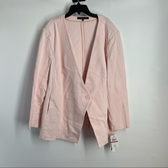 AMANDA + Chelsea pink ponte one button ponte blazer jacket - Picture 5 of 6